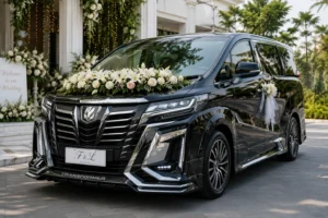 Mobil premium berdekorasi untuk acara pernikahan
